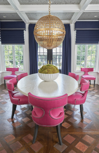 breakfast-room-haverford-pa-hot-pink-fuscia-chairs