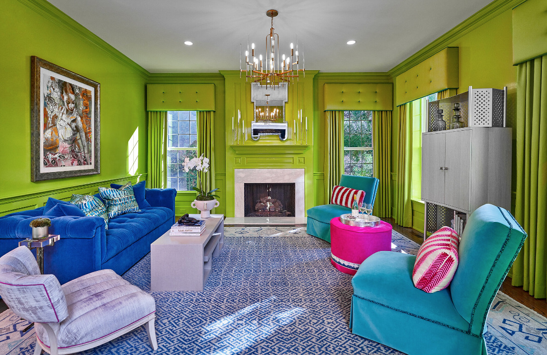 living-room-lime-green-walls-villanova-pa