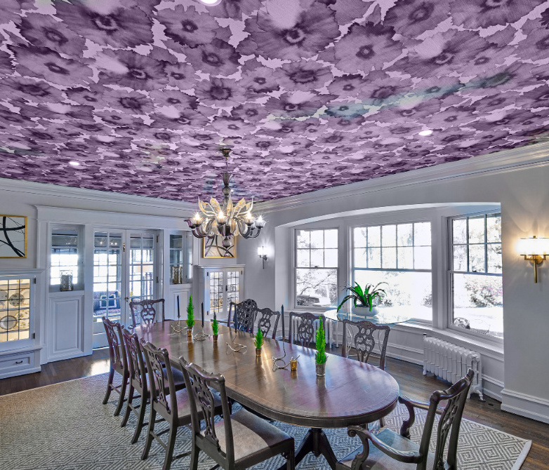 Wayne Pa Floral Purple Wallpaper Ceiling Fuller Interiors